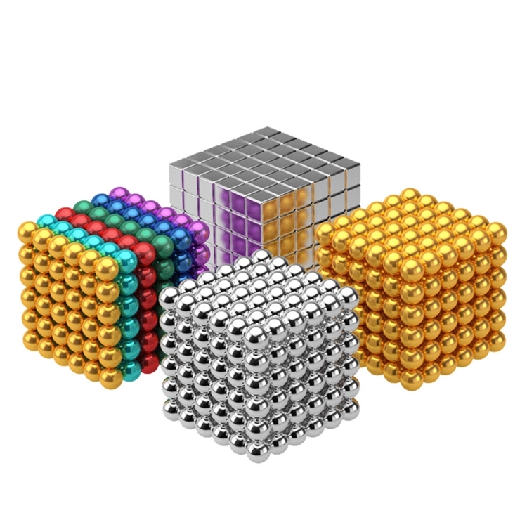 Magnetic bucky toy-silver/golden cube sets(图1)