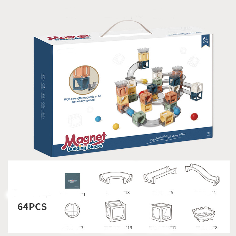 Magnetic building blocks marble run set(图3)