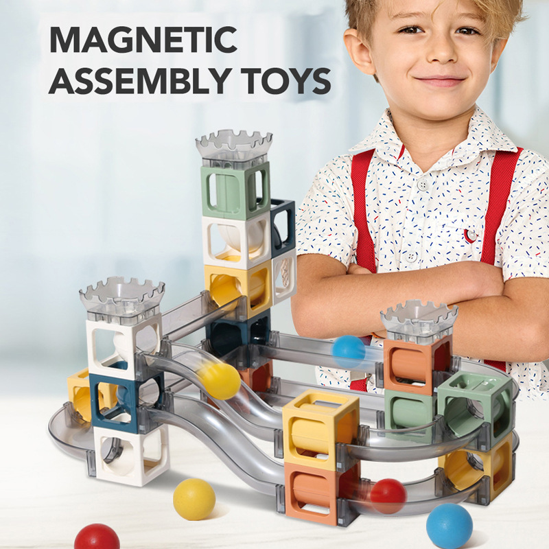 Magnetic building blocks marble run set(图7)