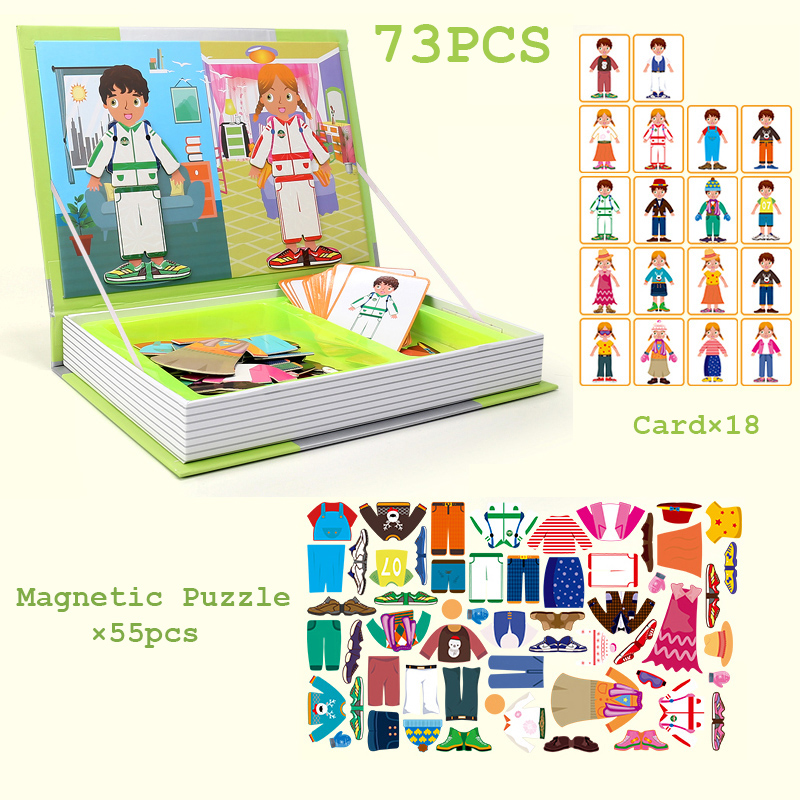 Educational 3D Childrens Toy Games Creative Jigsaw Puzzles Magnetic Puzzle With Magnet Box Bo(图3)