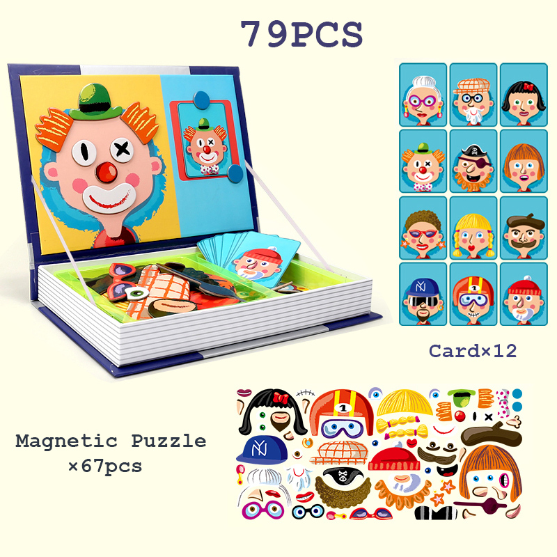 Educational 3D Childrens Toy Games Creative Jigsaw Puzzles Magnetic Puzzle With Magnet Box Bo(图8)