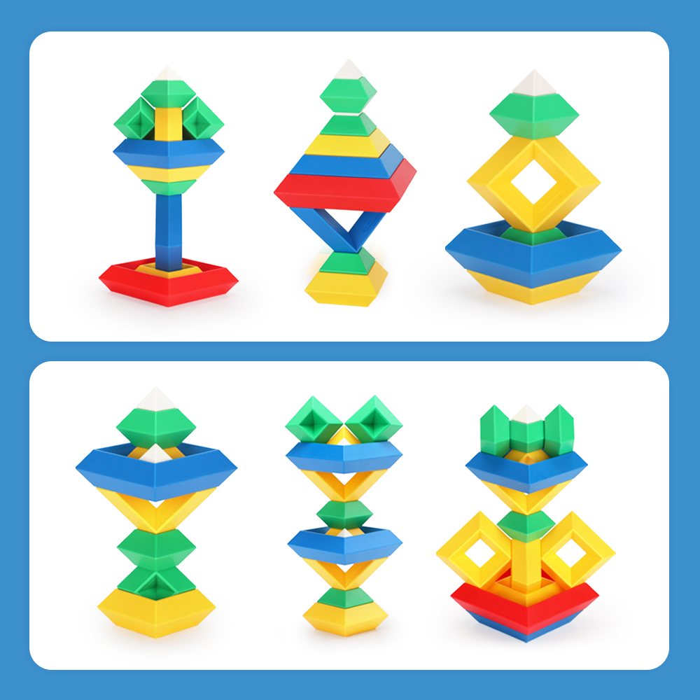 Pyramid STEM Education Toy Space Color Learning Creative Stacking Puzzle Toys Pyramid Building Block(图7)