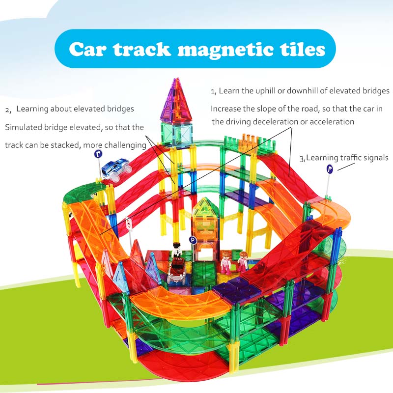 Electric Car Racing Track Magnetic Tiles Assembly Car(图1)