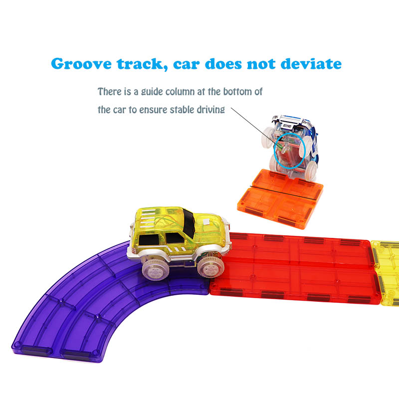 Electric Car Racing Track Magnetic Tiles Assembly Car(图4)